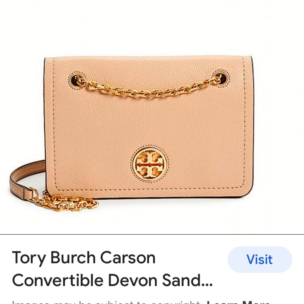 New Tory Burch Carson Convertible shoulder Leather Cross Body Bag